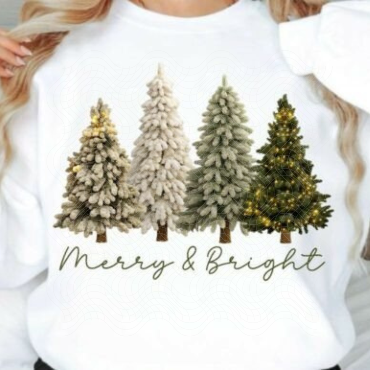 MERRY & BRIGHT REAL TREES - DTF TRANSFER