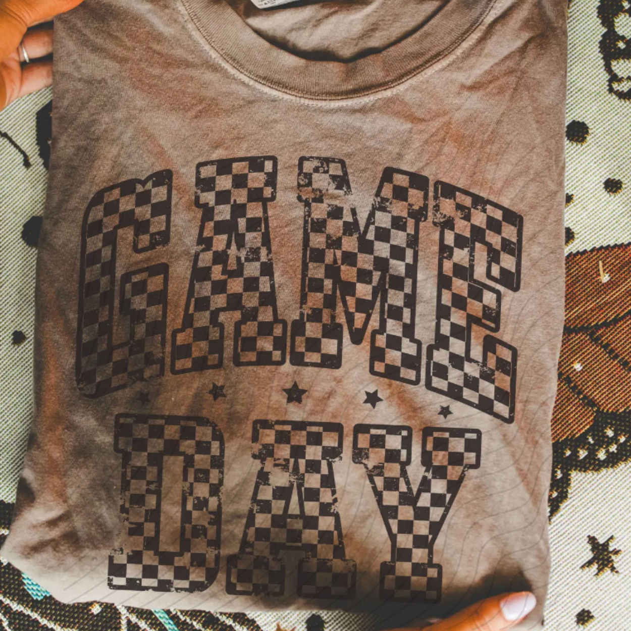 CHECKERED GAME DAY DISTRESSED - DTF TRANSFER
