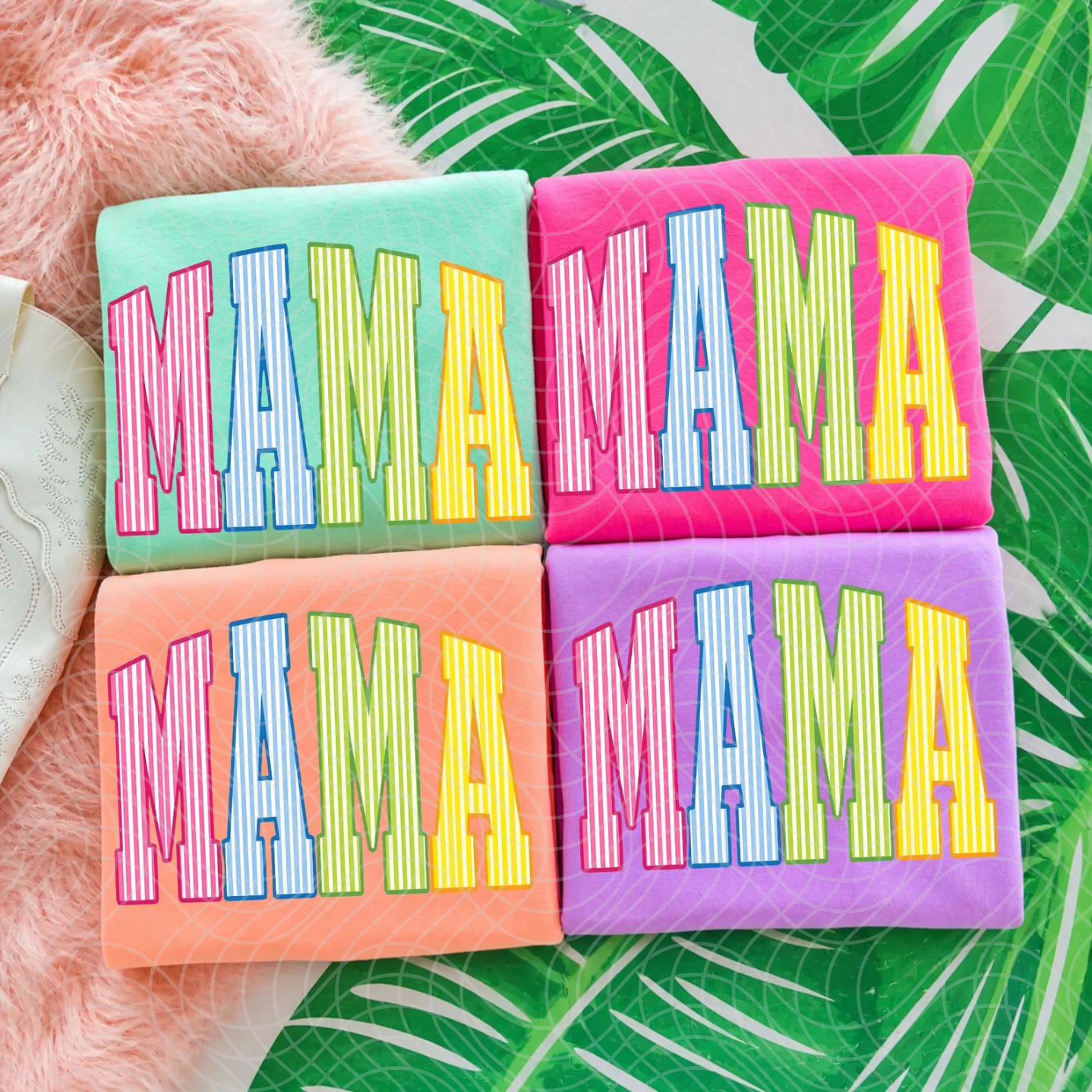 MAMA SUNBURST STRIPE - DTF TRANSFER
