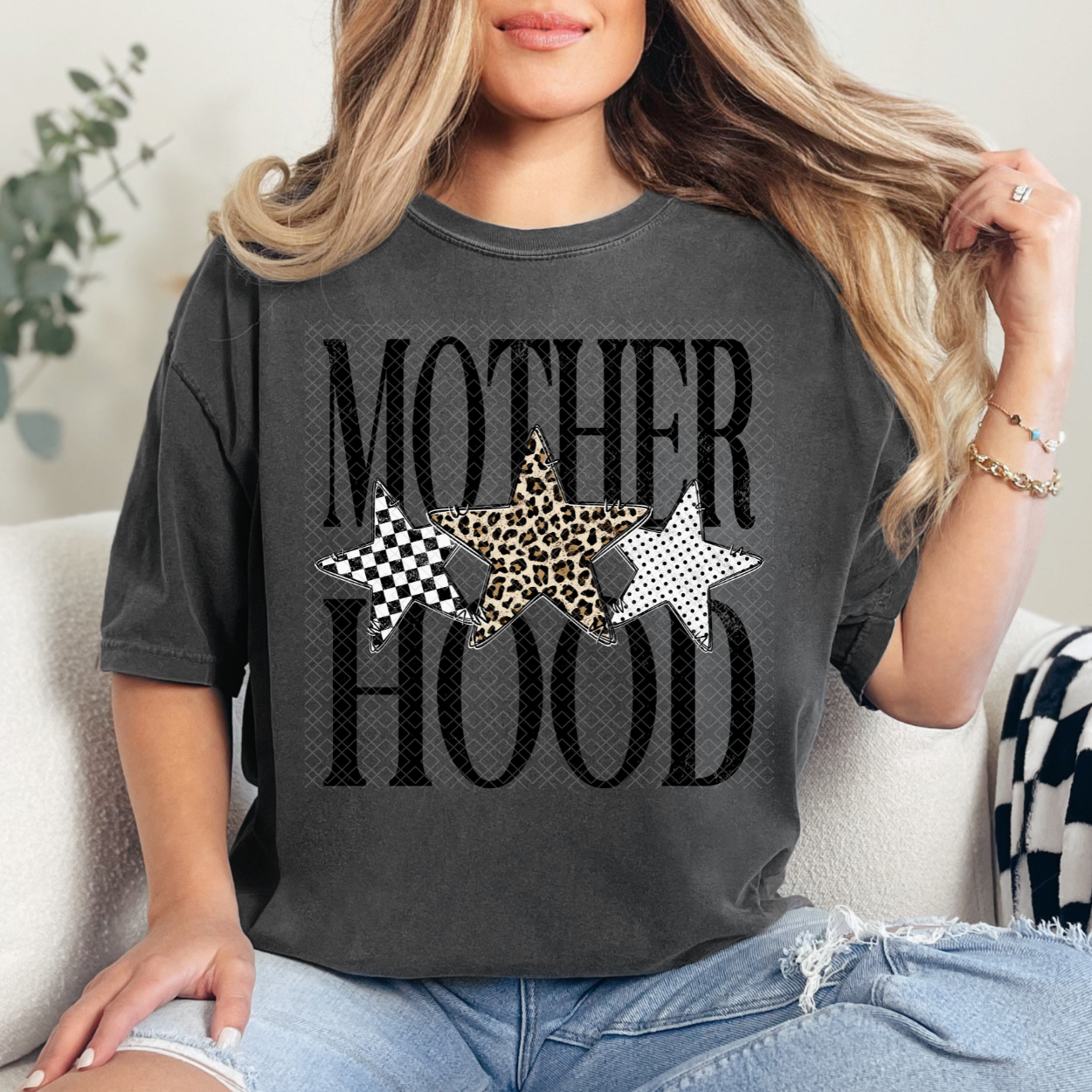 MOTHERHOOD BLK TXT - DTF TRANSFER