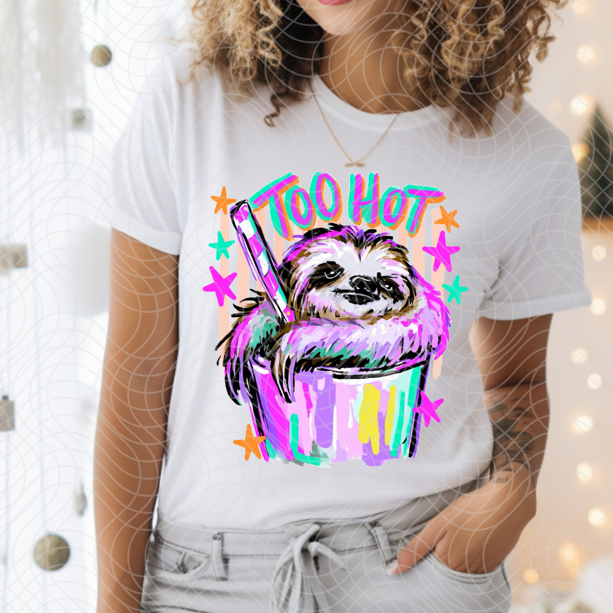 TOO HOT SLOTH- DTF TRANSFER