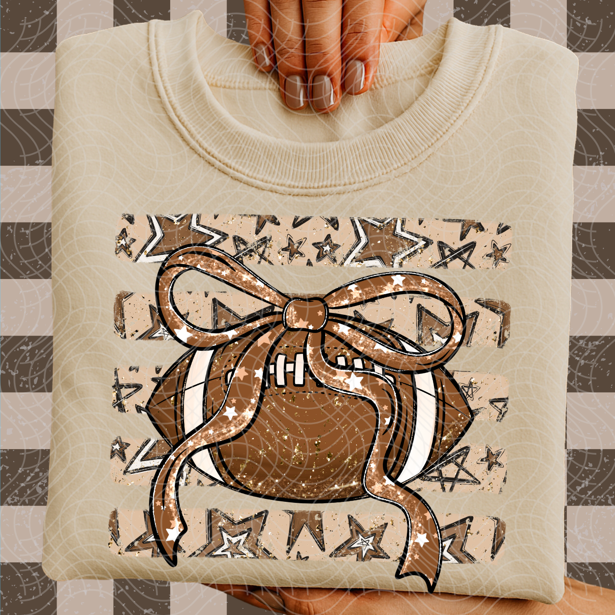 FOOTBALL GROOVY STRIPES - DTF TRANSFER