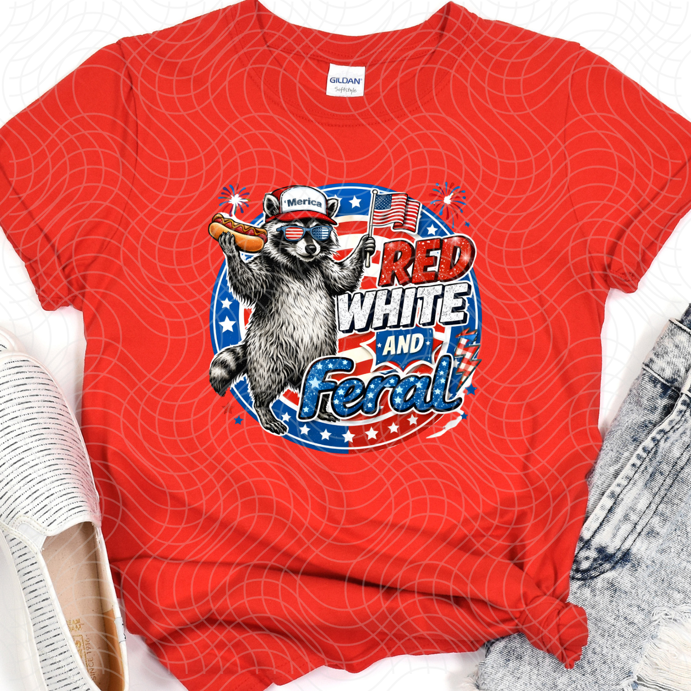 RED WHITE FERAL - DTF TRANSFER