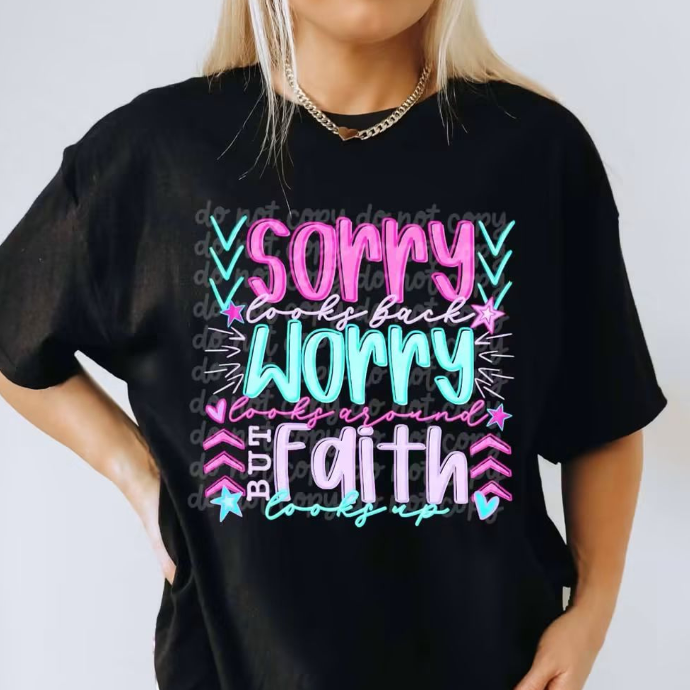 FAITH LOOKS UP - DTF TRANSFER