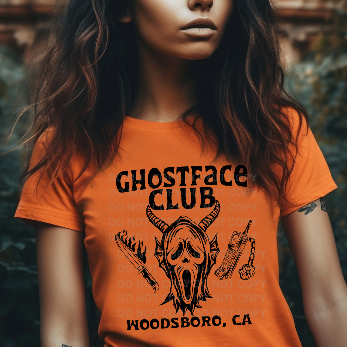 GHOST FACE - BLACK - DTF TRANSFER