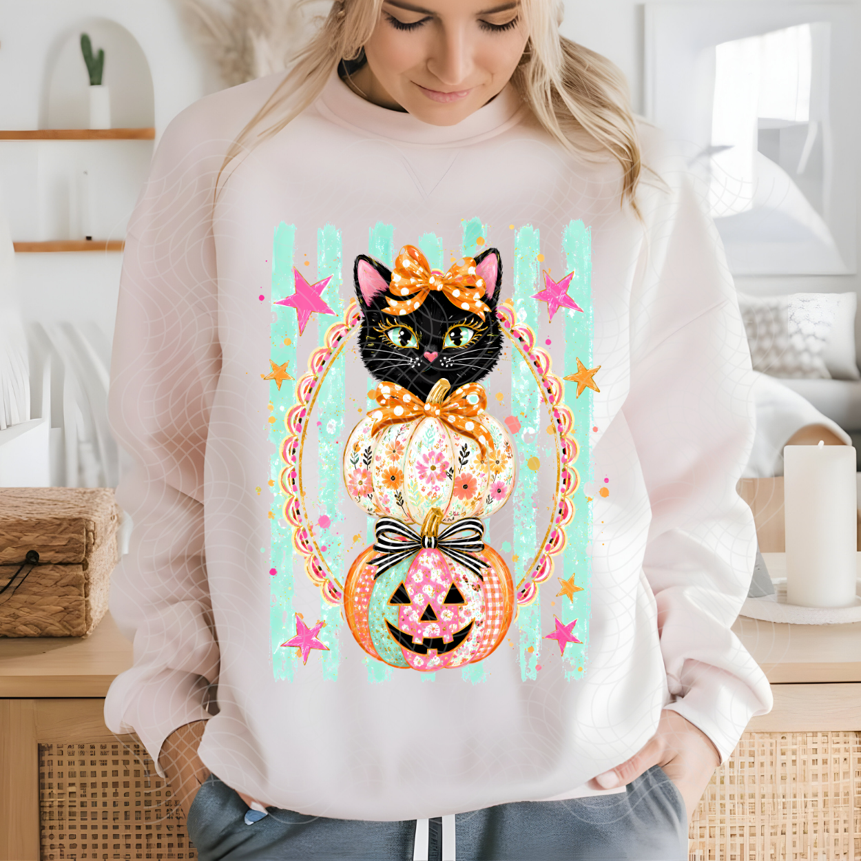 STACKED KITTY PUMPKINS - DTF TRANSFER