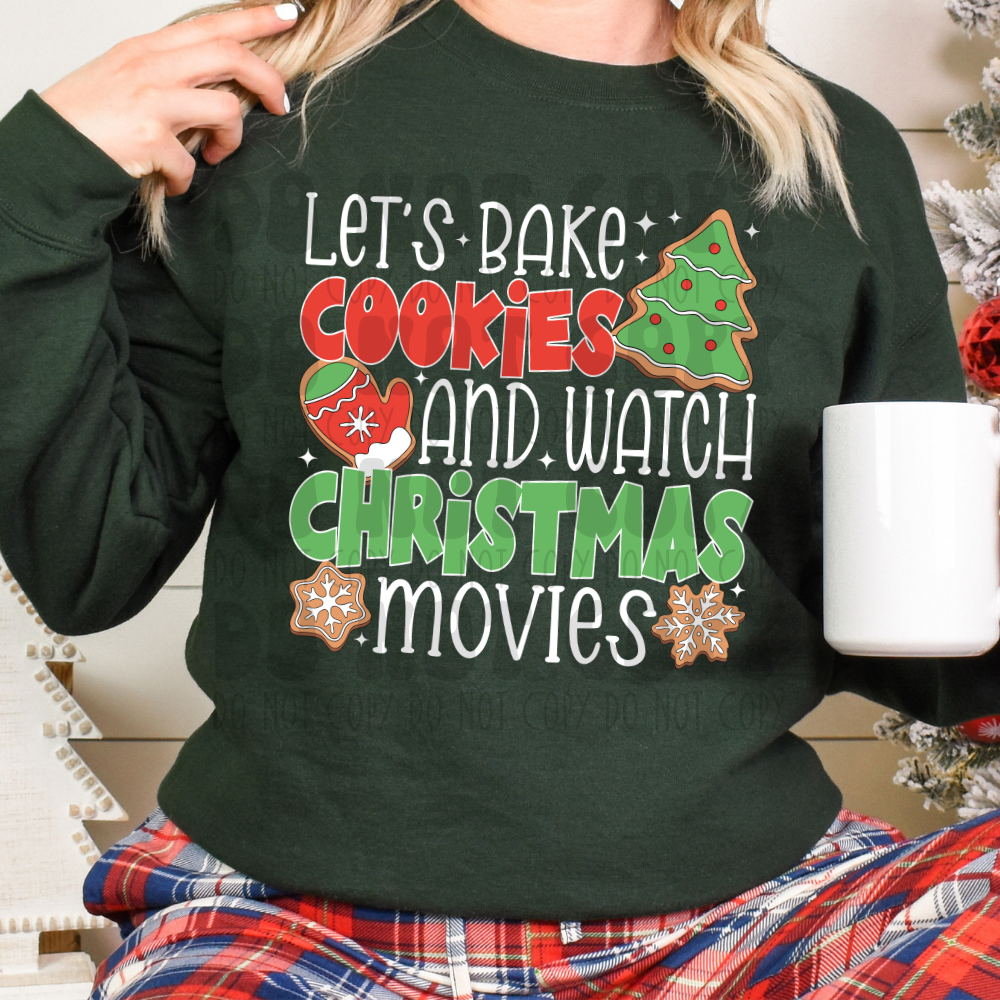 LETS BAKE COOKIES WHITE LETTERING - DTF TRANSFER