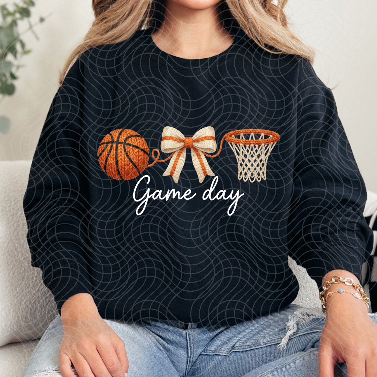 GAME DAY FAUX YARN, WHT - DTF TRANSFER