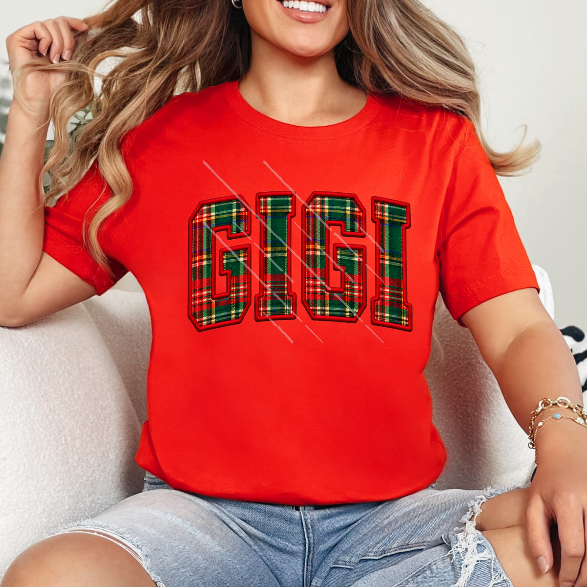 GIGI FAUX EMBROIDERY PLAID - DTF TRANSFER