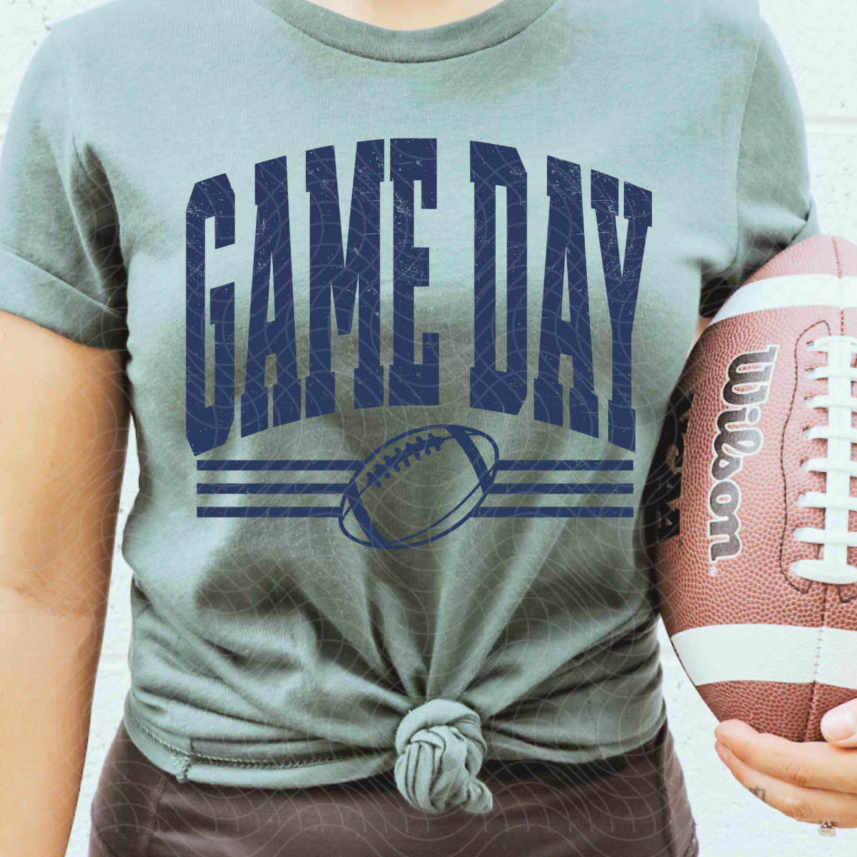 GAME DAY, BLUE DISTRESSED - DTF TRANSFER