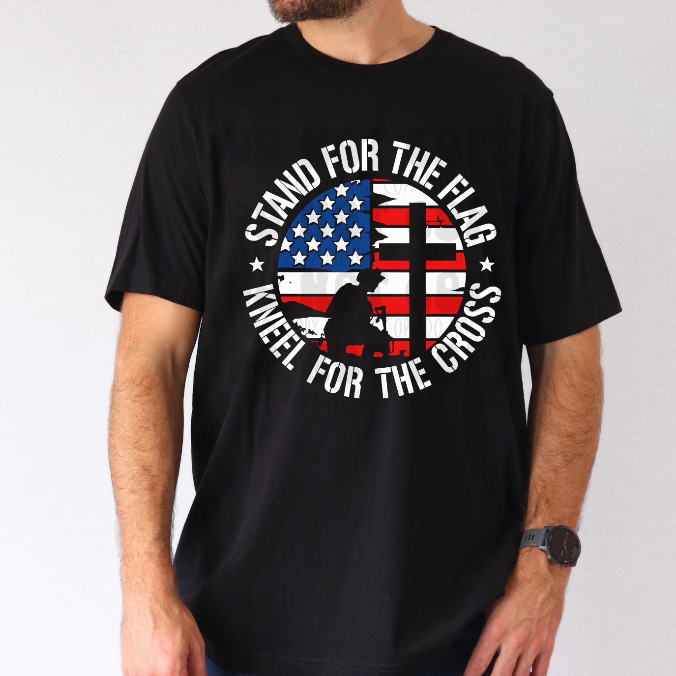 STAND FOR THE FLAG WHITE - DTF TRANSFER