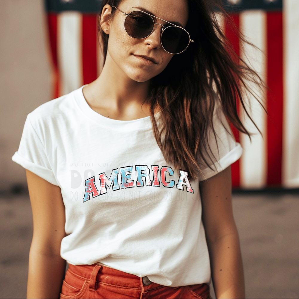 AMERICA VARSITY FIREWORK FILL - DTF TRANSFER