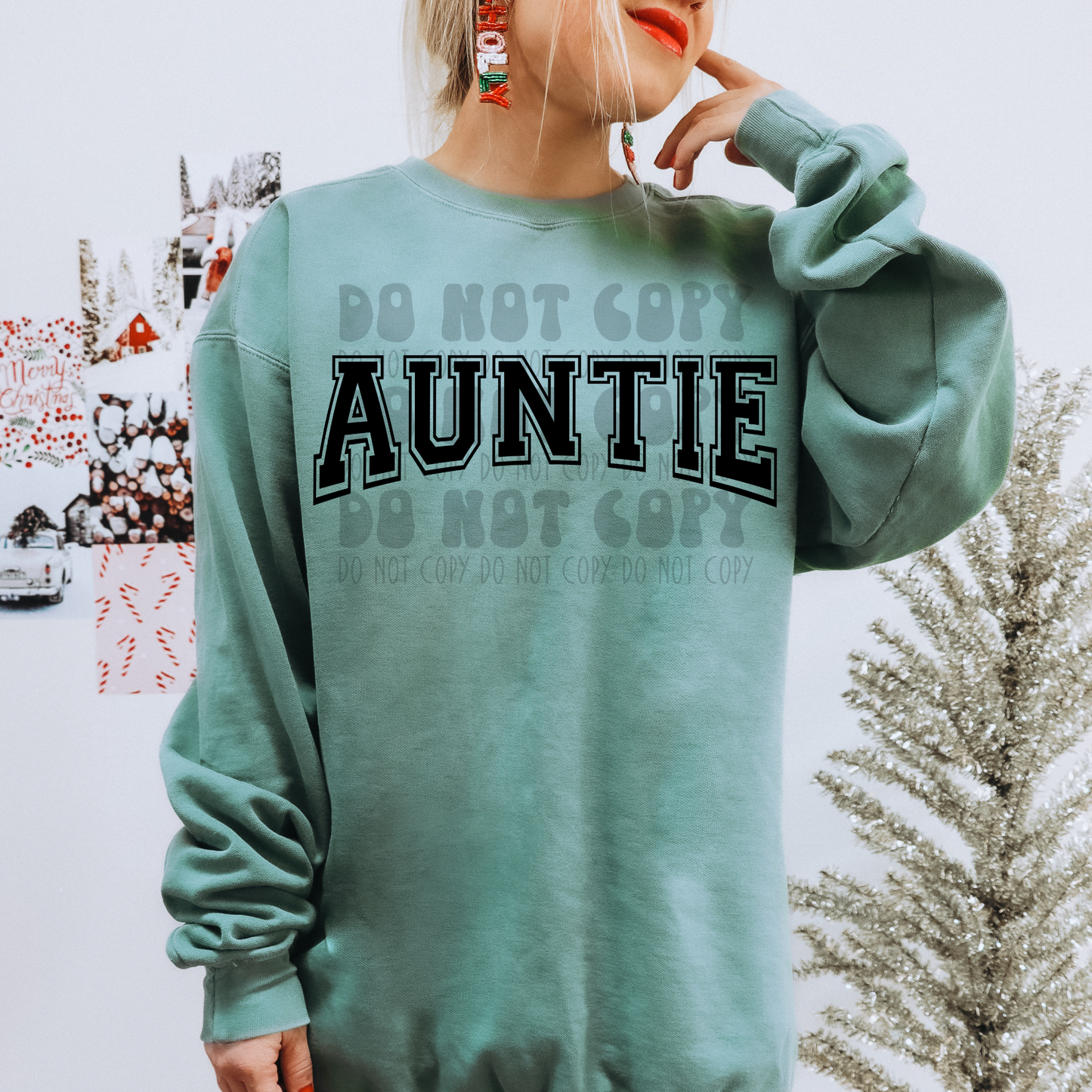 AUNTIE VARSITY OUTLINE - BLK - DTF TRANSFER
