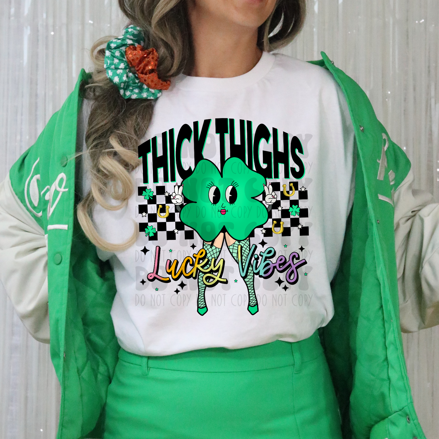 THICK THIGHS LUCKY VIBES - DTF TRANSFER