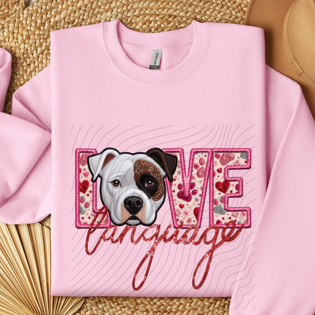 PITBULL -BRN EYEPATCH, FAUX EMBROIDERY & FAUX SEQUINS - DTF TRANSFER