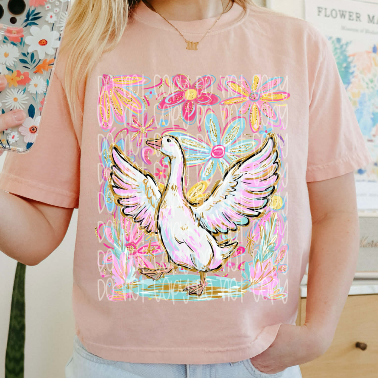 FLORAL GOOSE - DTF TRANSFER
