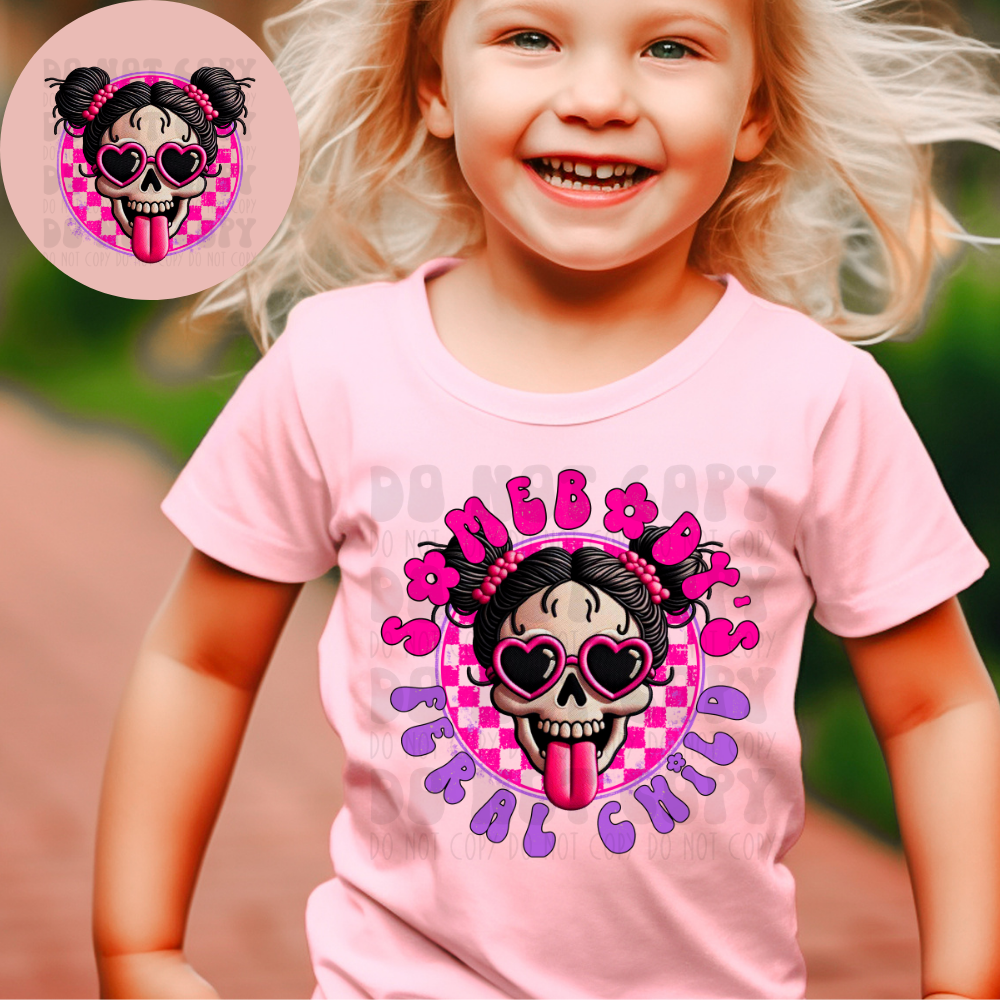 SOMEBODY'S FERAL CHILD GIRL W/POCKET - DTF TRANSFER