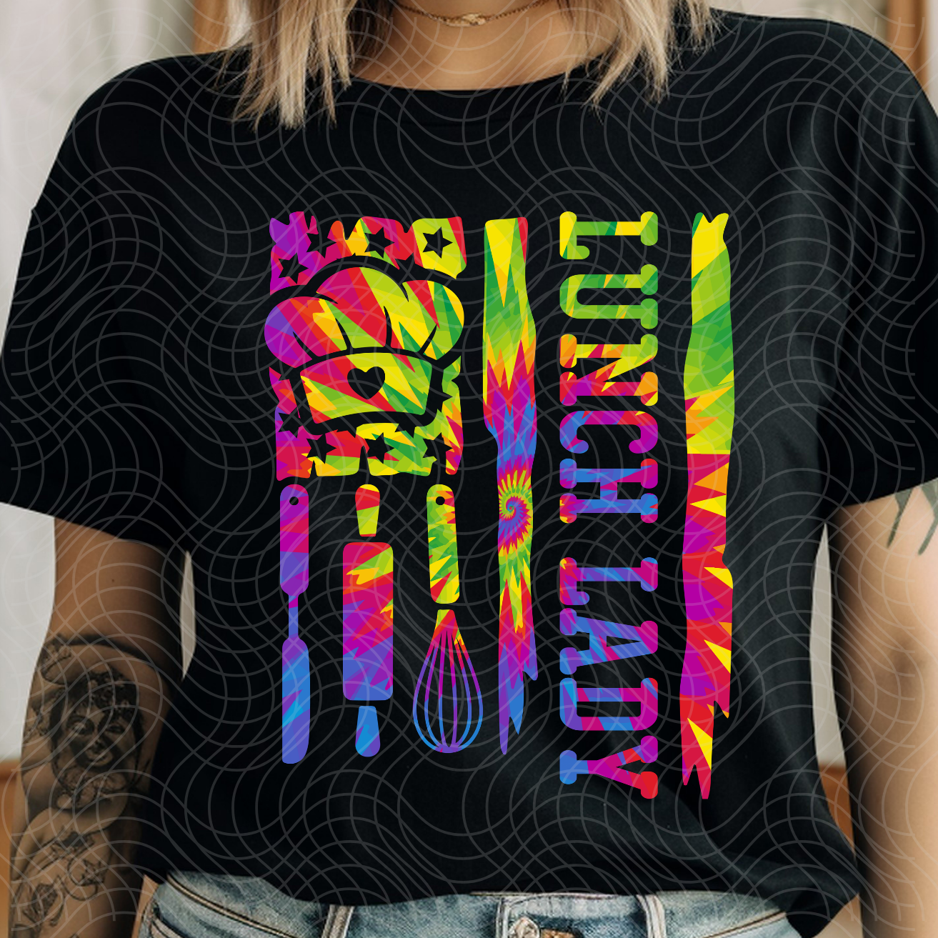 LUNCH LADY TIE DYE - DTF TRANSFER