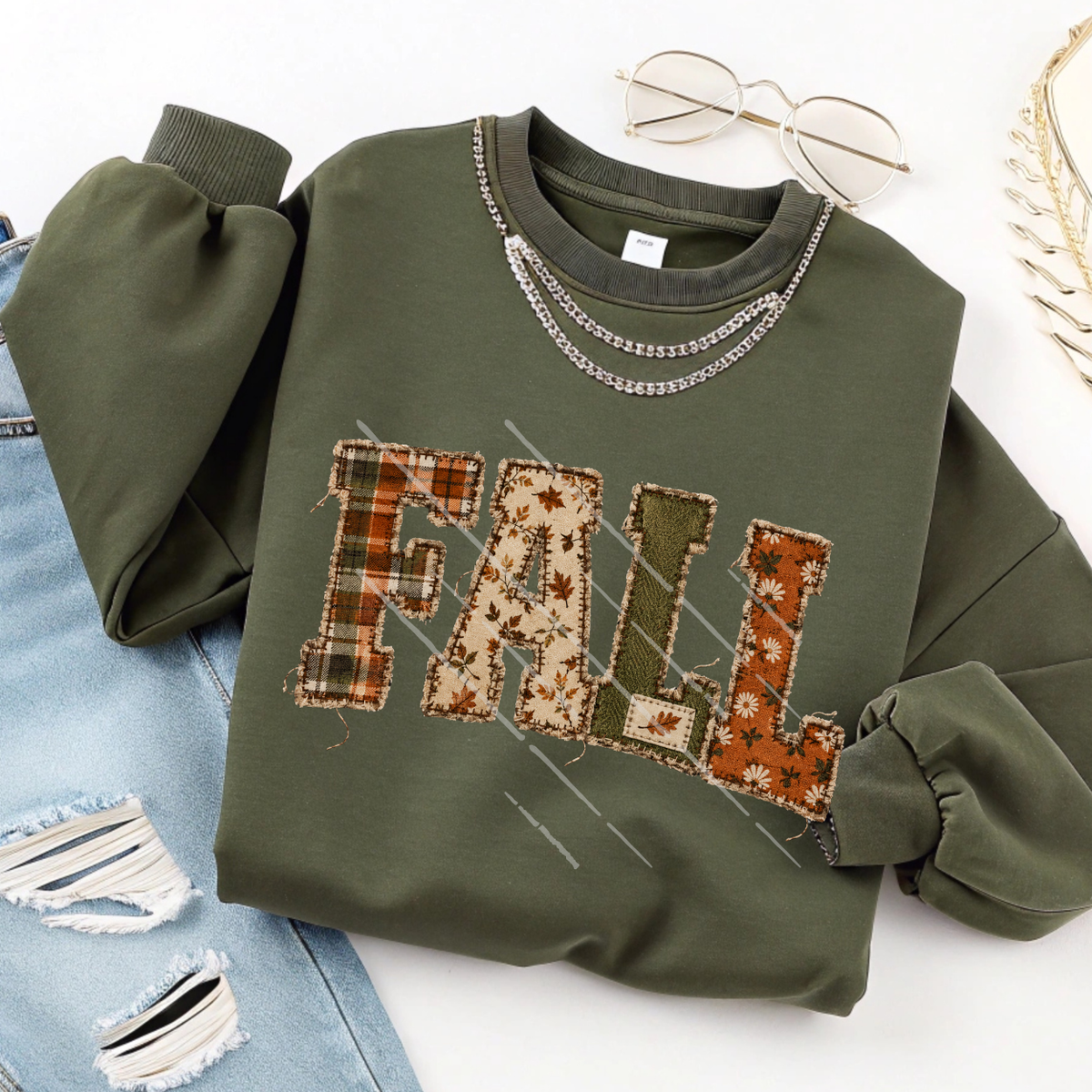 FALL FAUX FABRIC - DTF TRANSFER