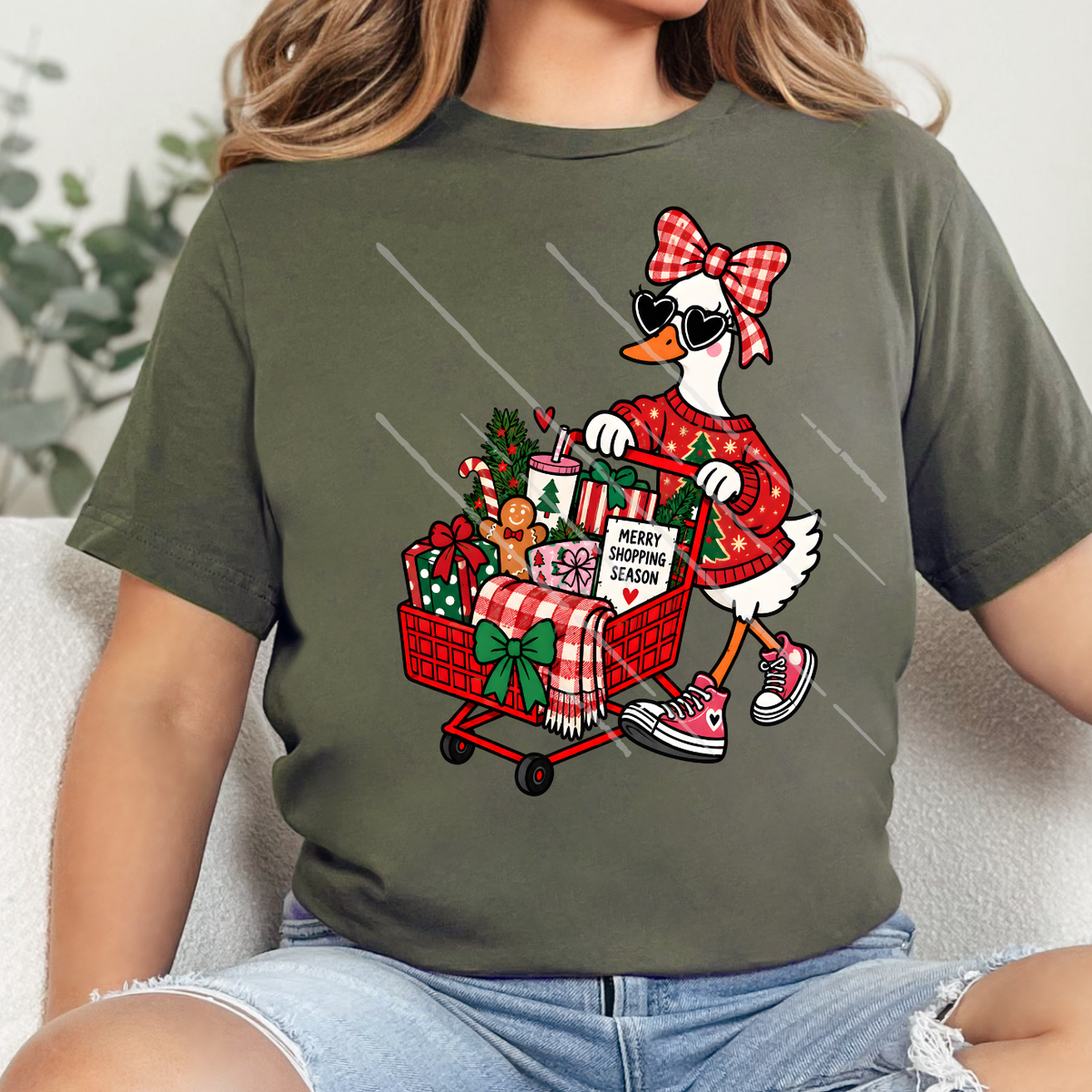 CHRISTMAS SHOPPING GOOSE - DTF TRANSFER