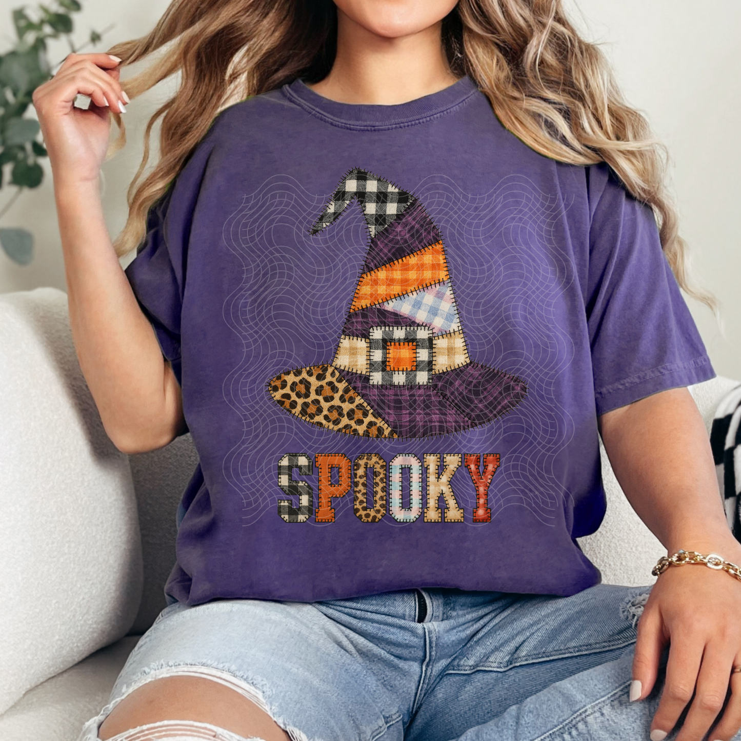 SPOOKY PATCHWORK HAT - DTF TRANSFER