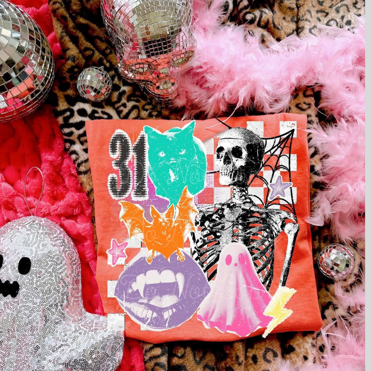 HALLOWEEN COLLAGE WHT - DTF TRANSFER