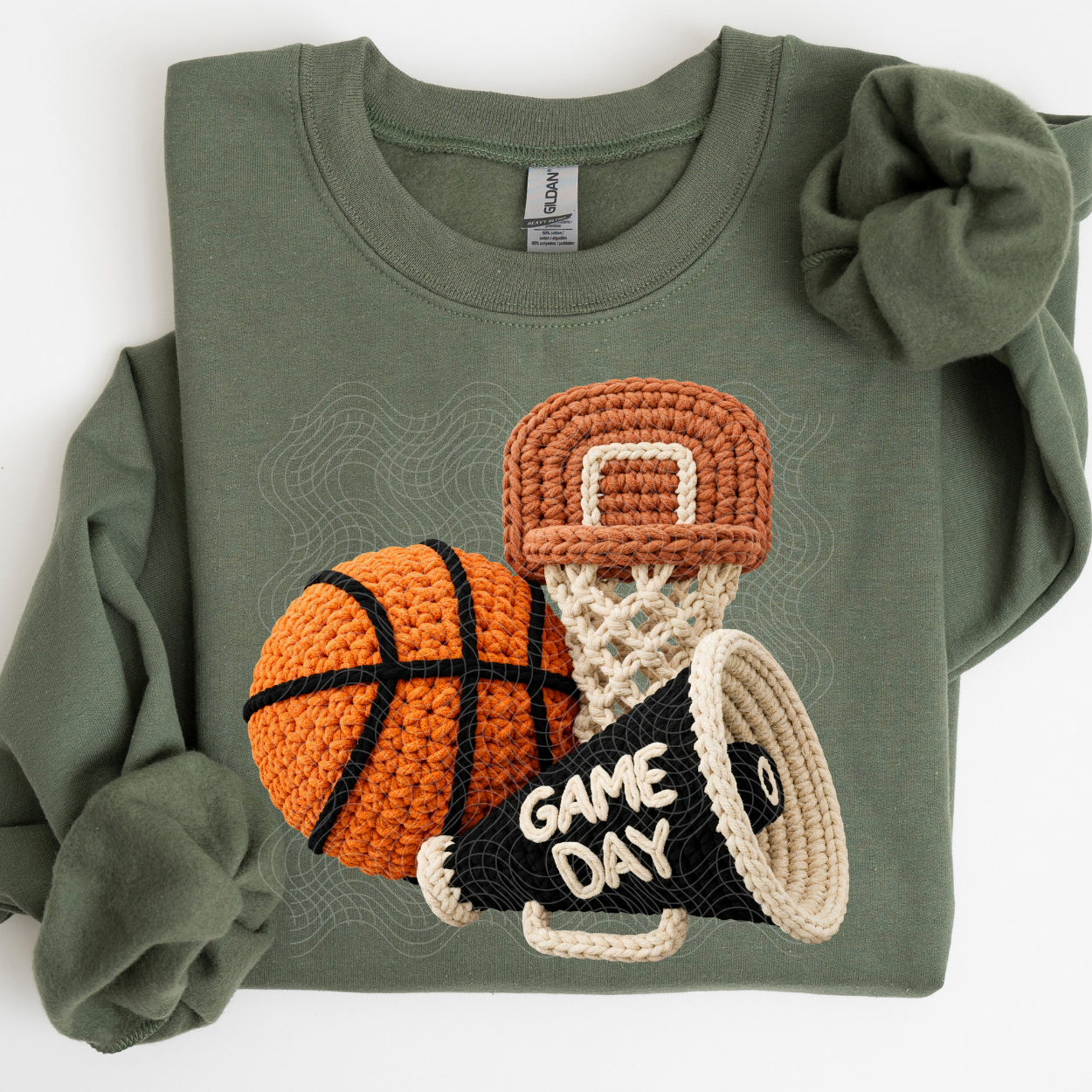 FAUX YARN BASKETBALL MEGAPHONE - DTF TRANSFER