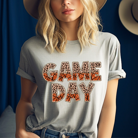 GAME DAY LEOPARD AND FAUX GLITTER - DTF TRANSFER