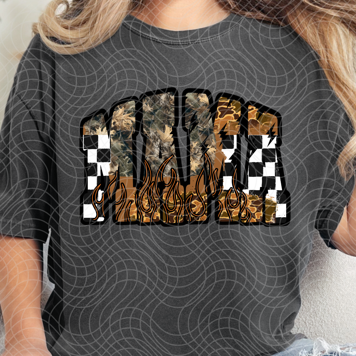 MAMA WESTERN CHECK CAMO - DTF TRANSFER