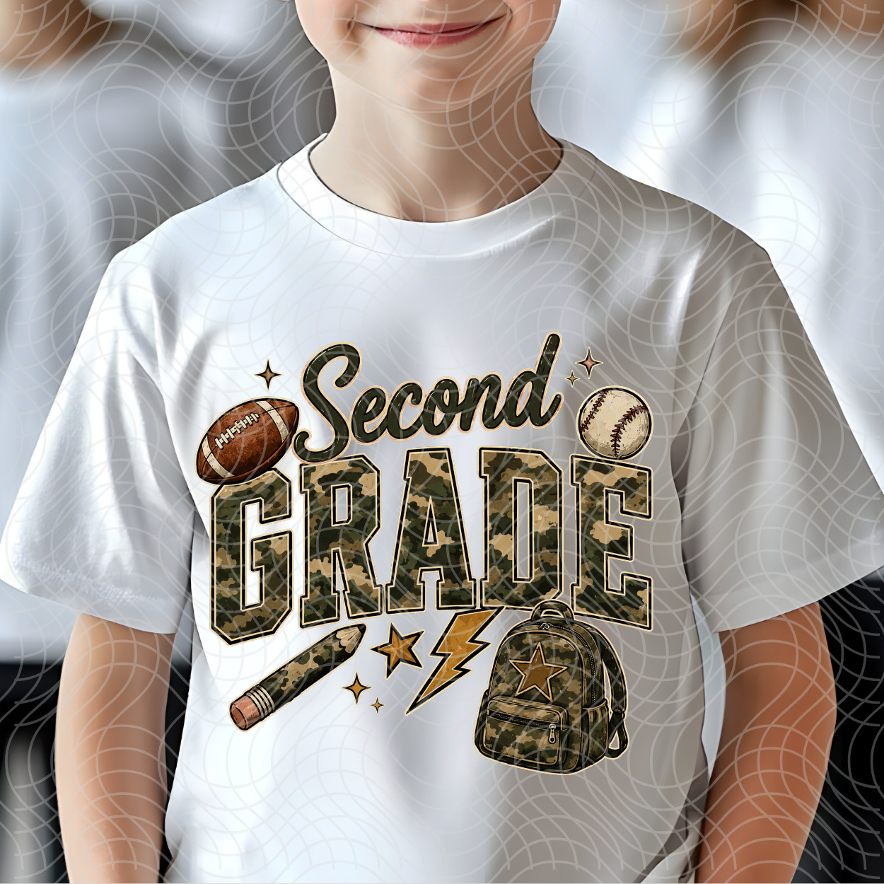 SECOND GRADE CAMO BOOKBAG - DTF TRANSFER