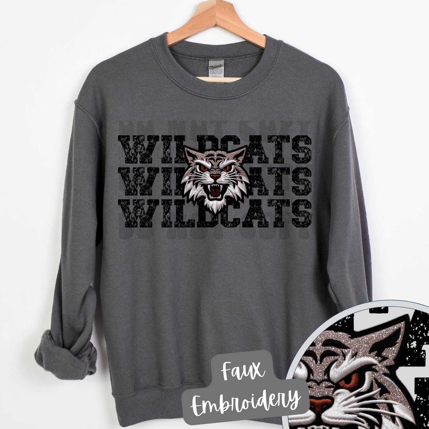 WILDCATS STACKED FAUX EMBROIDERY - DTF TRANSFER