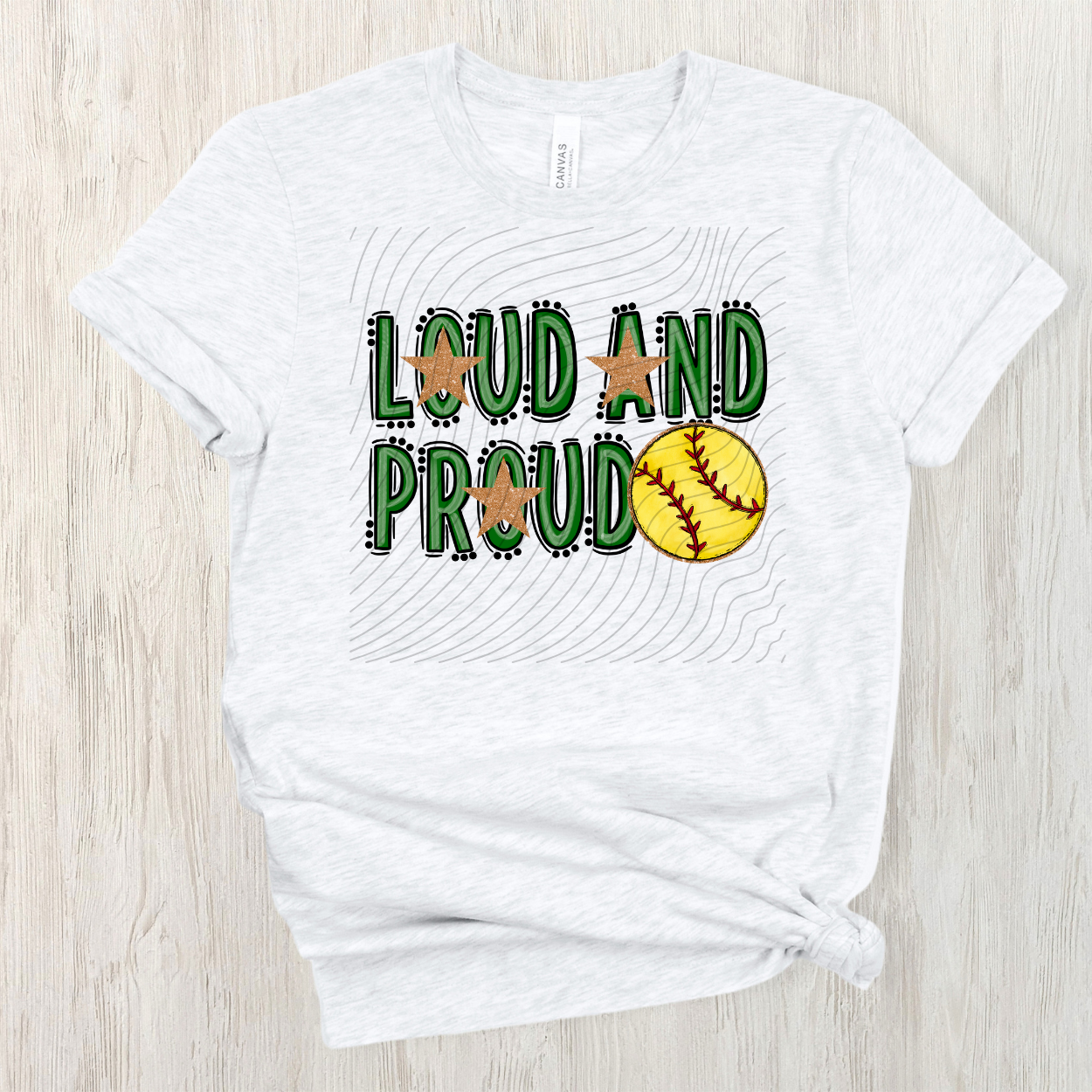 SOFTBALL LOUD AND PROUD, GREEN - DTF TRANSFER