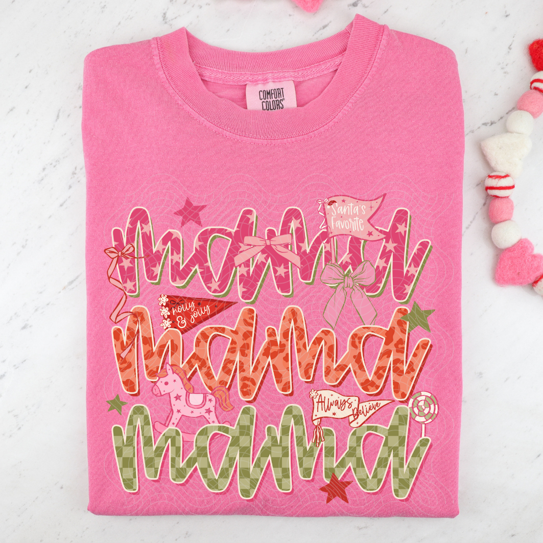 MAMA CHECKERED STACKED - DTF TRANSFER