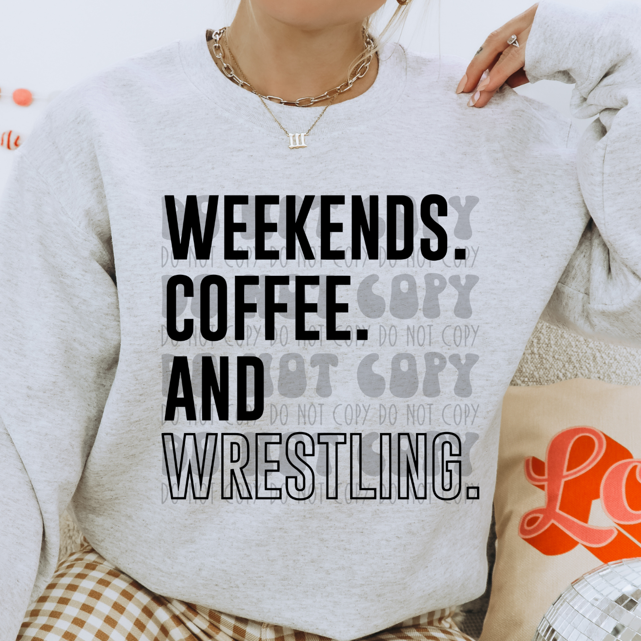 WEEKENDS COFFEE AND WRESTLING BLK - DTF TRANSFER