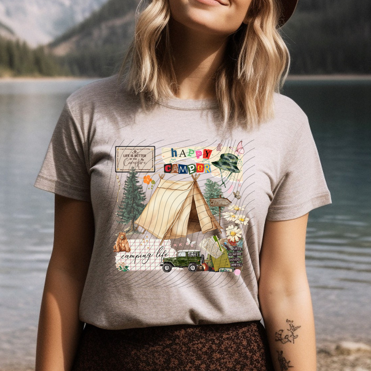 HAPPY CAMPER COLLAGE - DTF TRANSFER