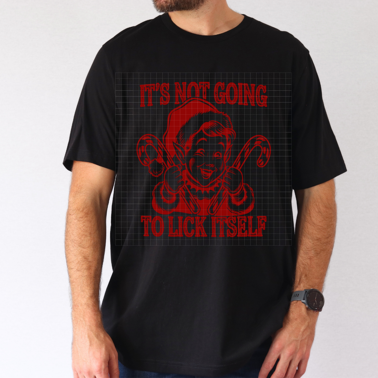 SNARKY NOT GOING TO LICK ITSELF RED - DTF TRANSFER