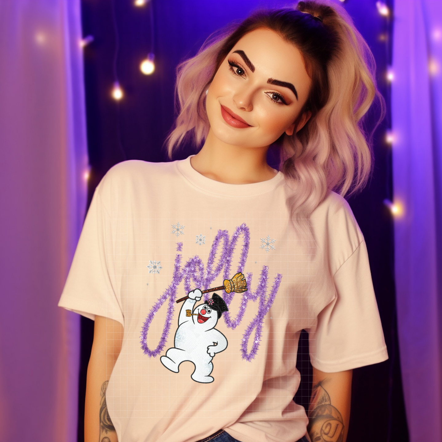 FAUX TINSEL JOLLY - DTF TRANSFER