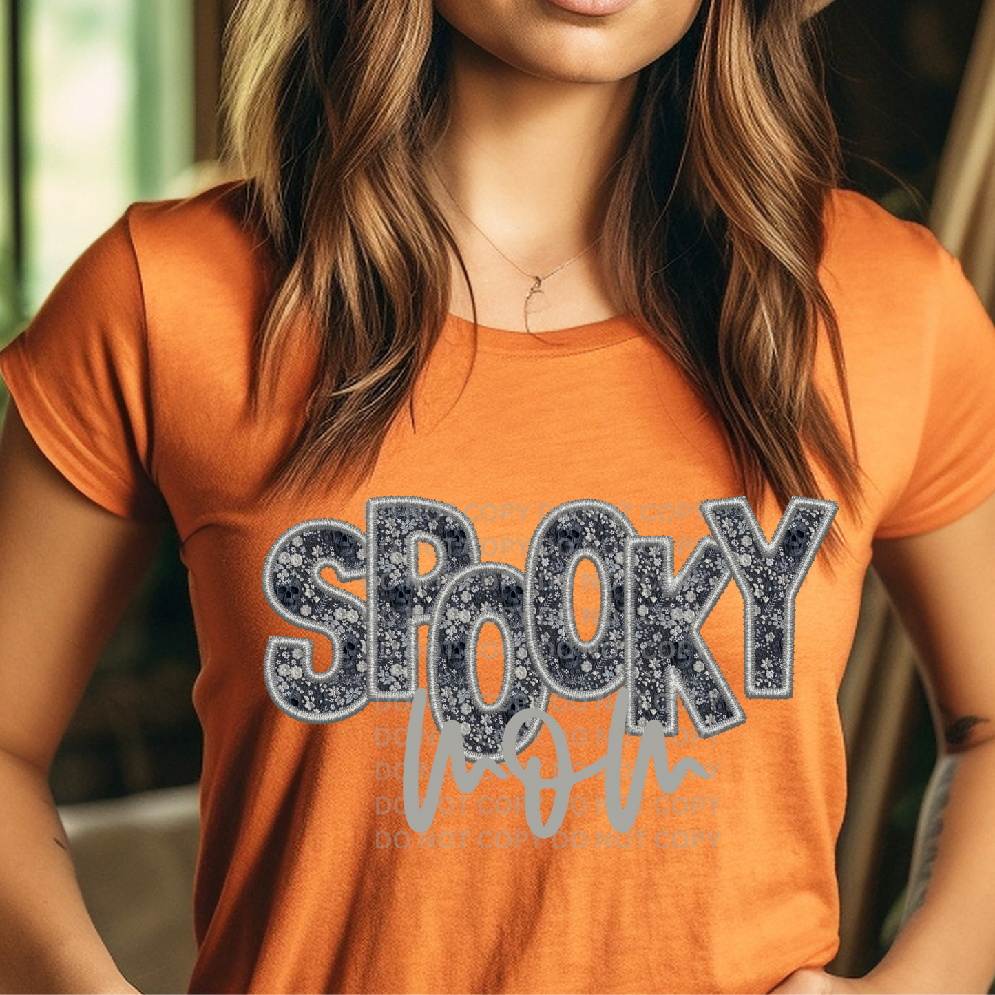 SPOOKY MOM FAUX EMBROIDERY - DTF TRANSFER