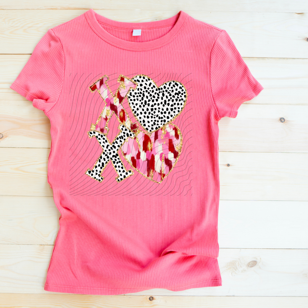 XO XO BRUSHSTROKES AND POLKA DOTS - DTF TRANSFER