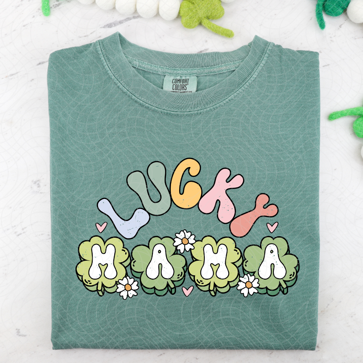 LUCKY MAMA DISTRESSED - DTF TRANSFER