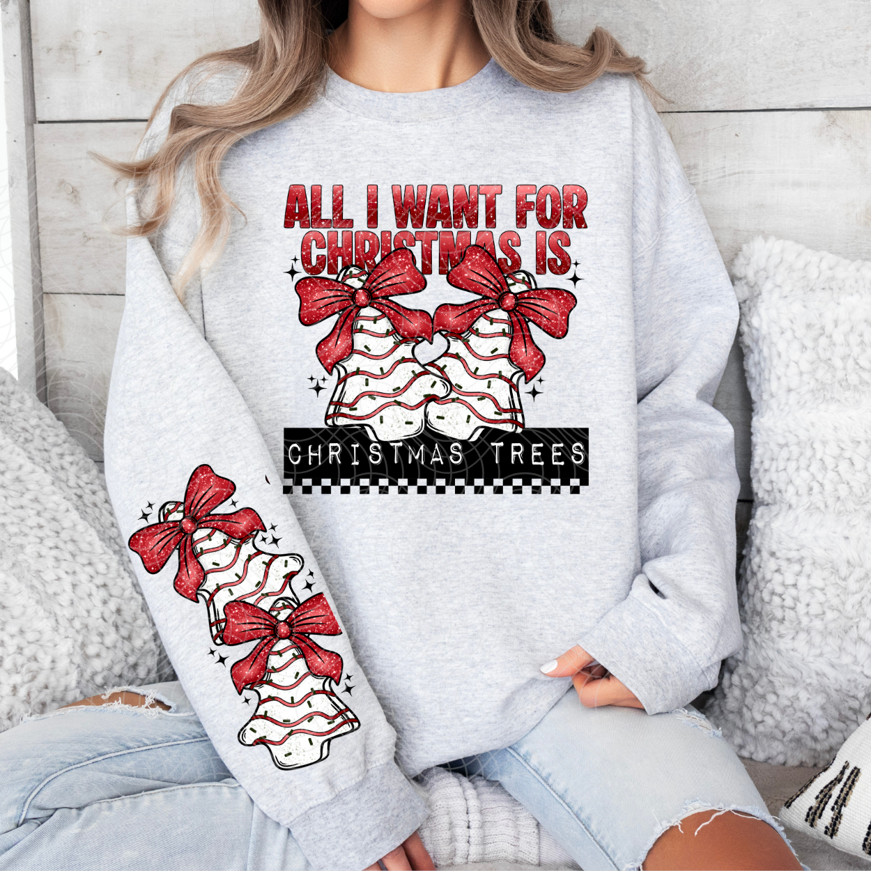 CHRISTMAS TREES W/ SLEEVE - DTF TRANSFER