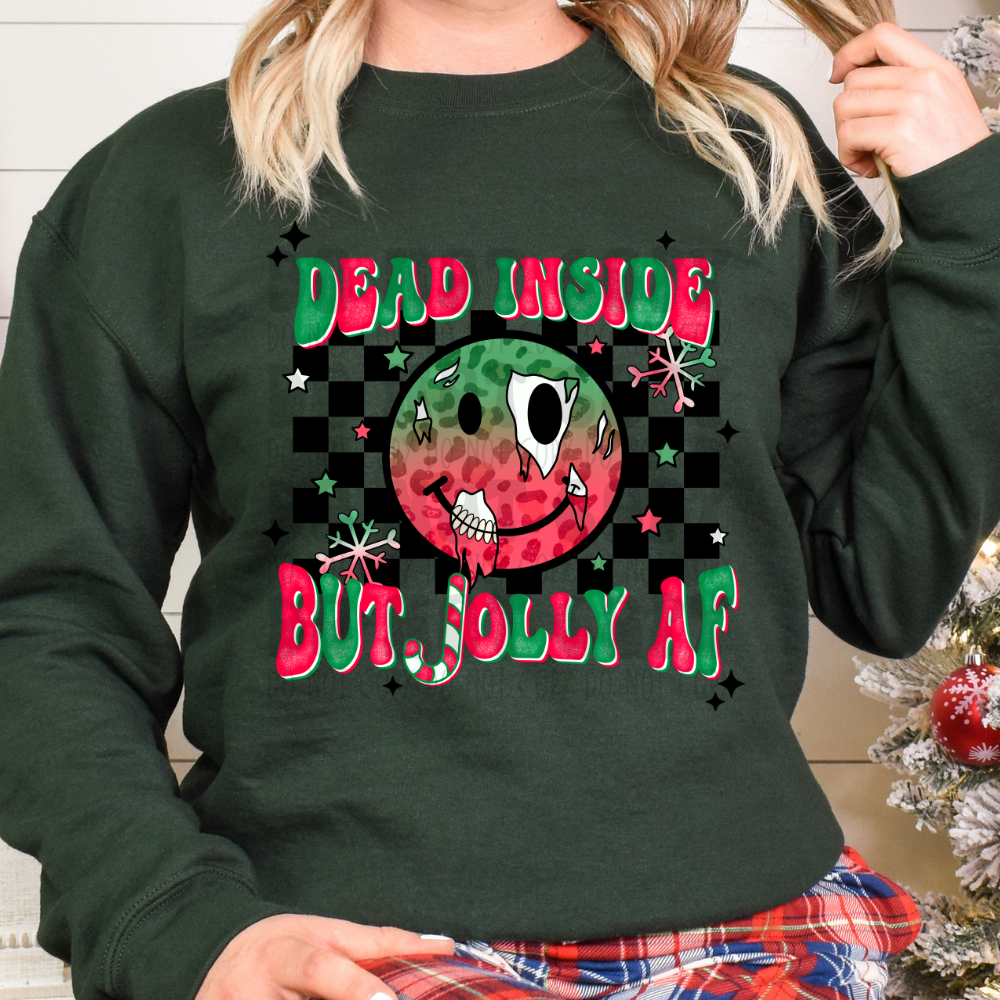 DEAD INSIDE, JOLLY AF - DISTRESSED - DTF TRANSFER