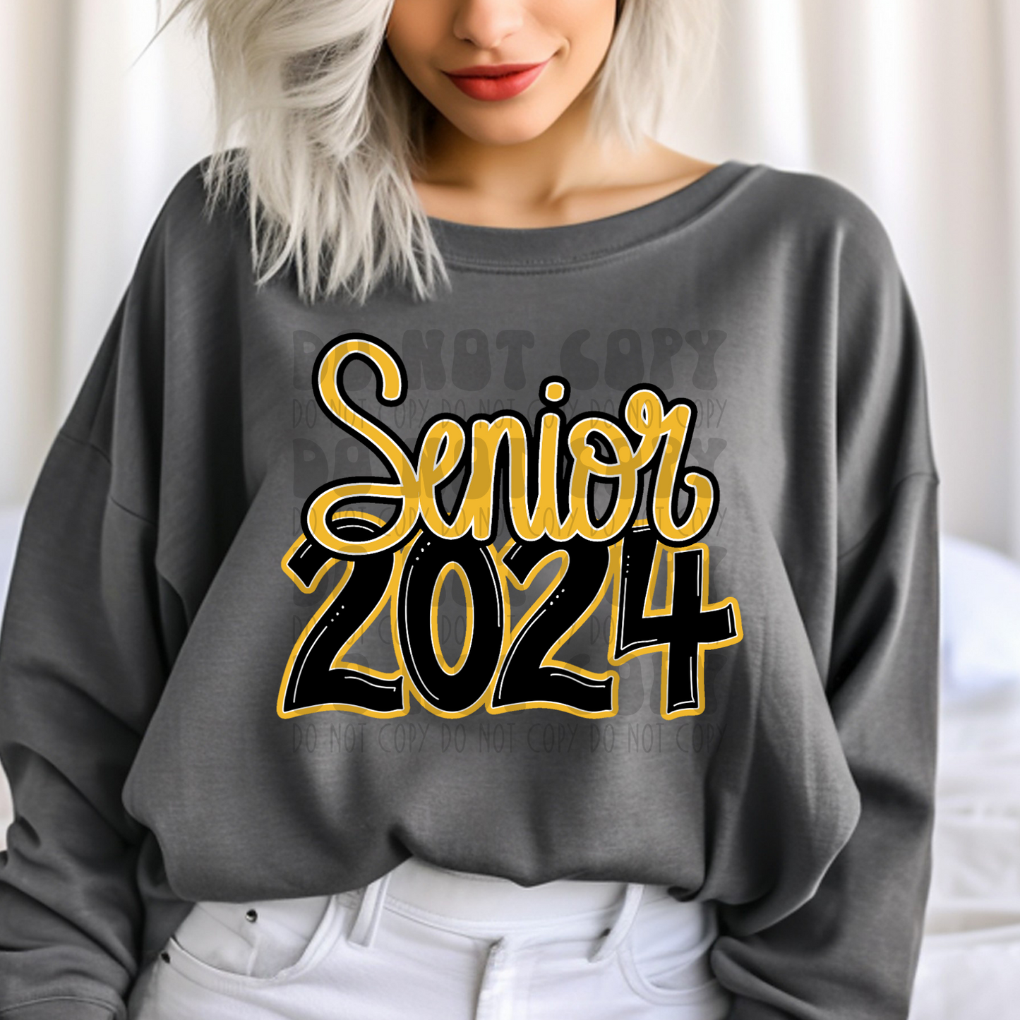 SENIOR 2024 YELLOW/BLACK - DTF TRANSFER