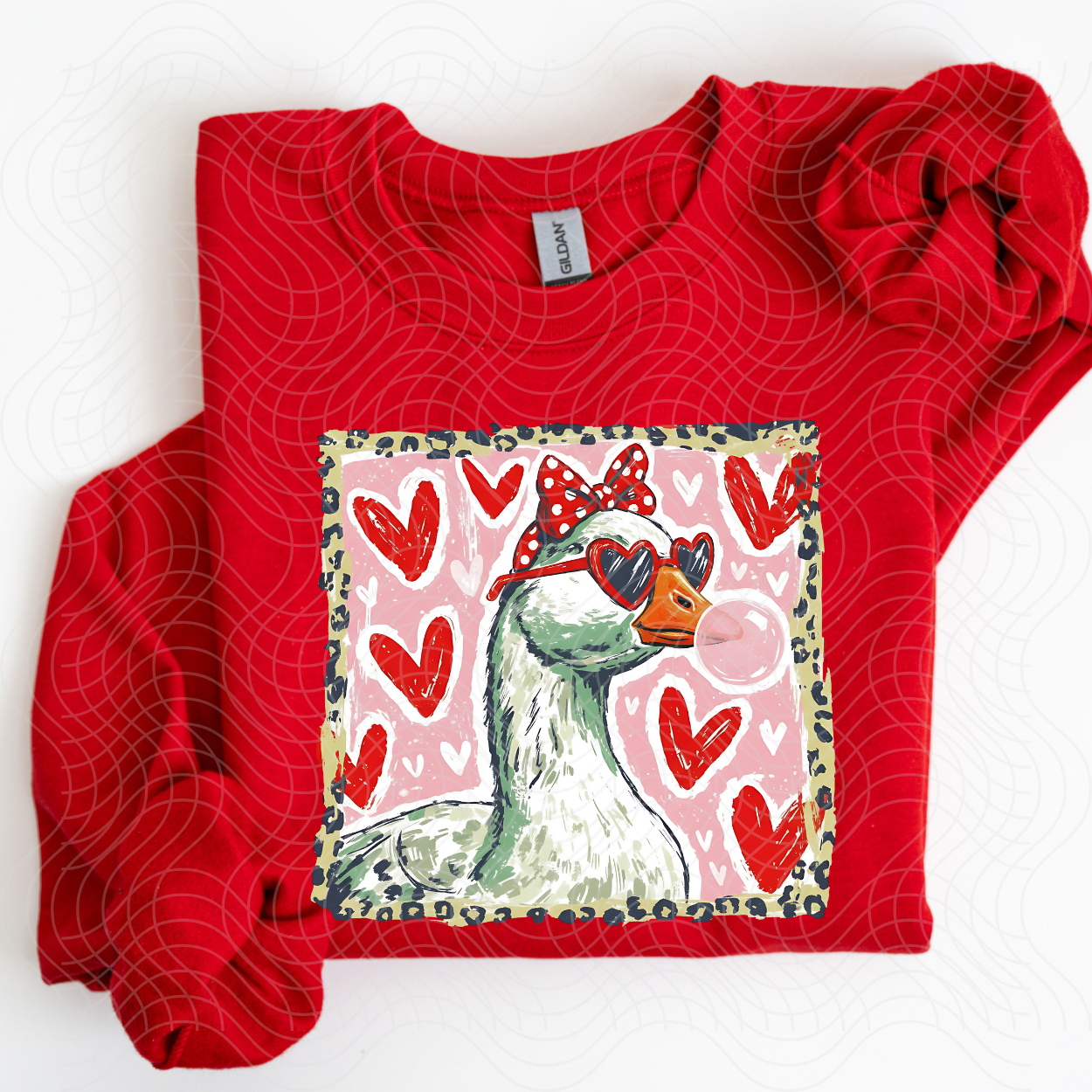 HEARTS GOOSE RED - DTF TRANSFER