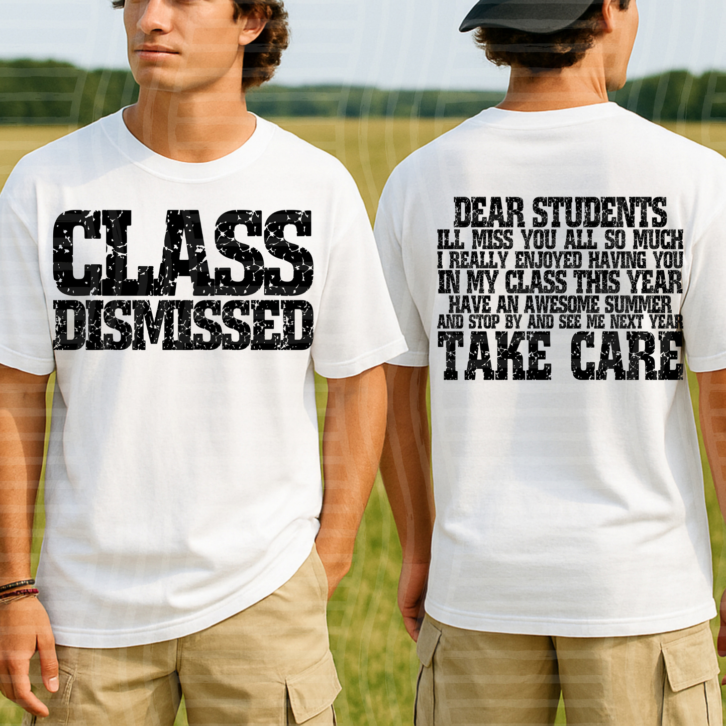 CLASS DISMISSED BLK - FRONT AND BACK - DTF TRANSFER