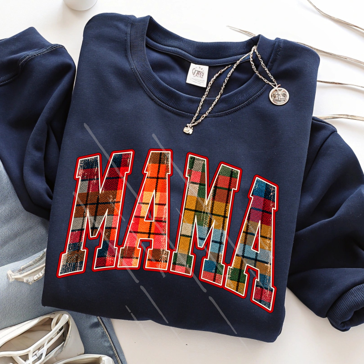 MAMA ARCHED PLAID - DTF TRANSFER