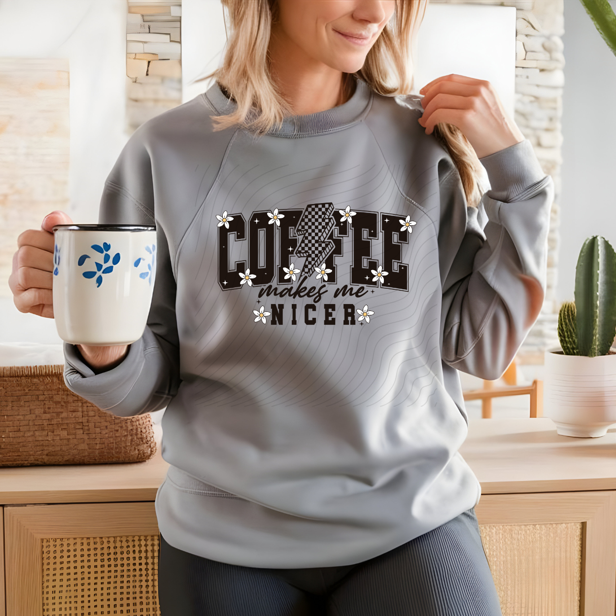 COFFEE MAKES ME NICER - DTF TRANSFER