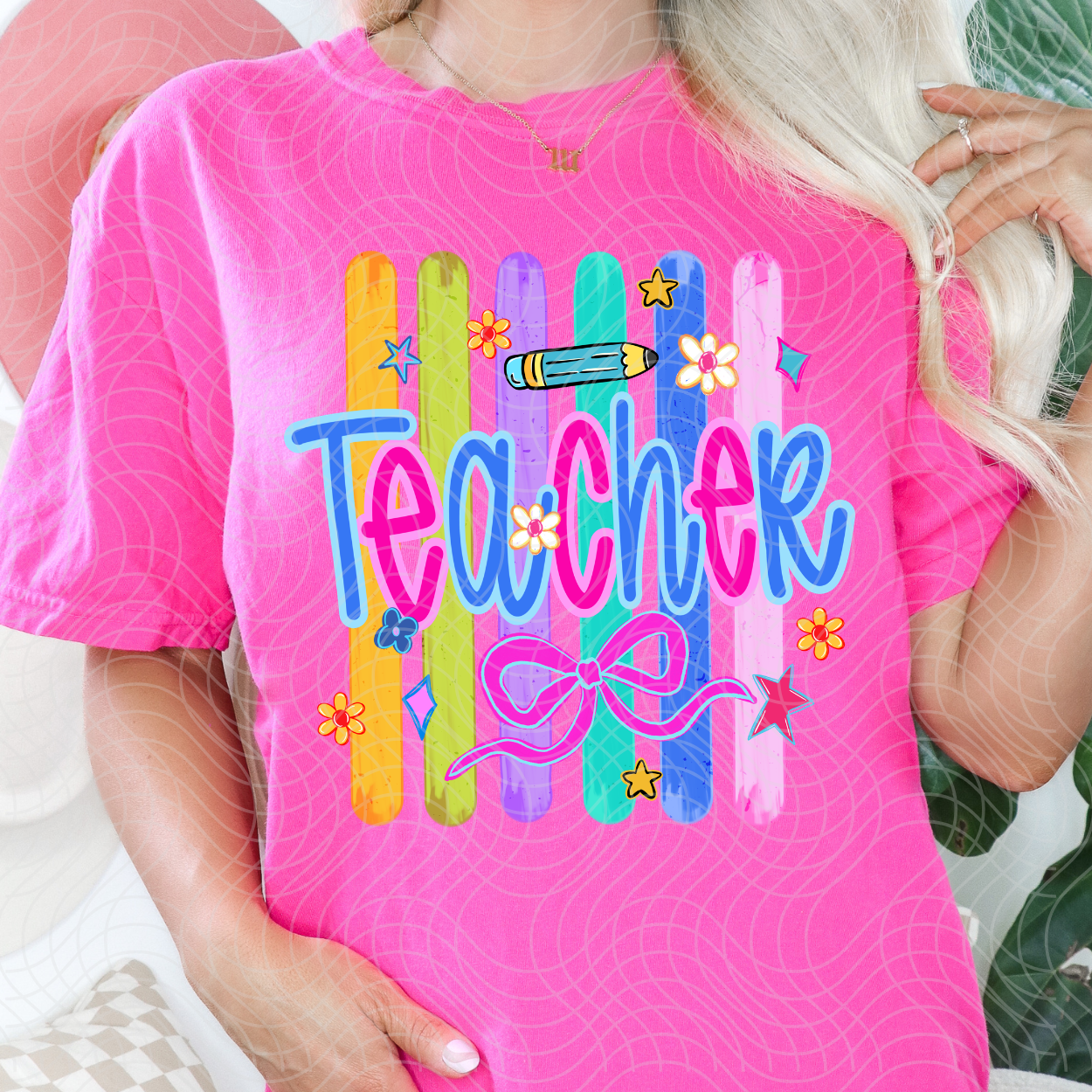 TEACHER STRIPES - DTF TRANSFER