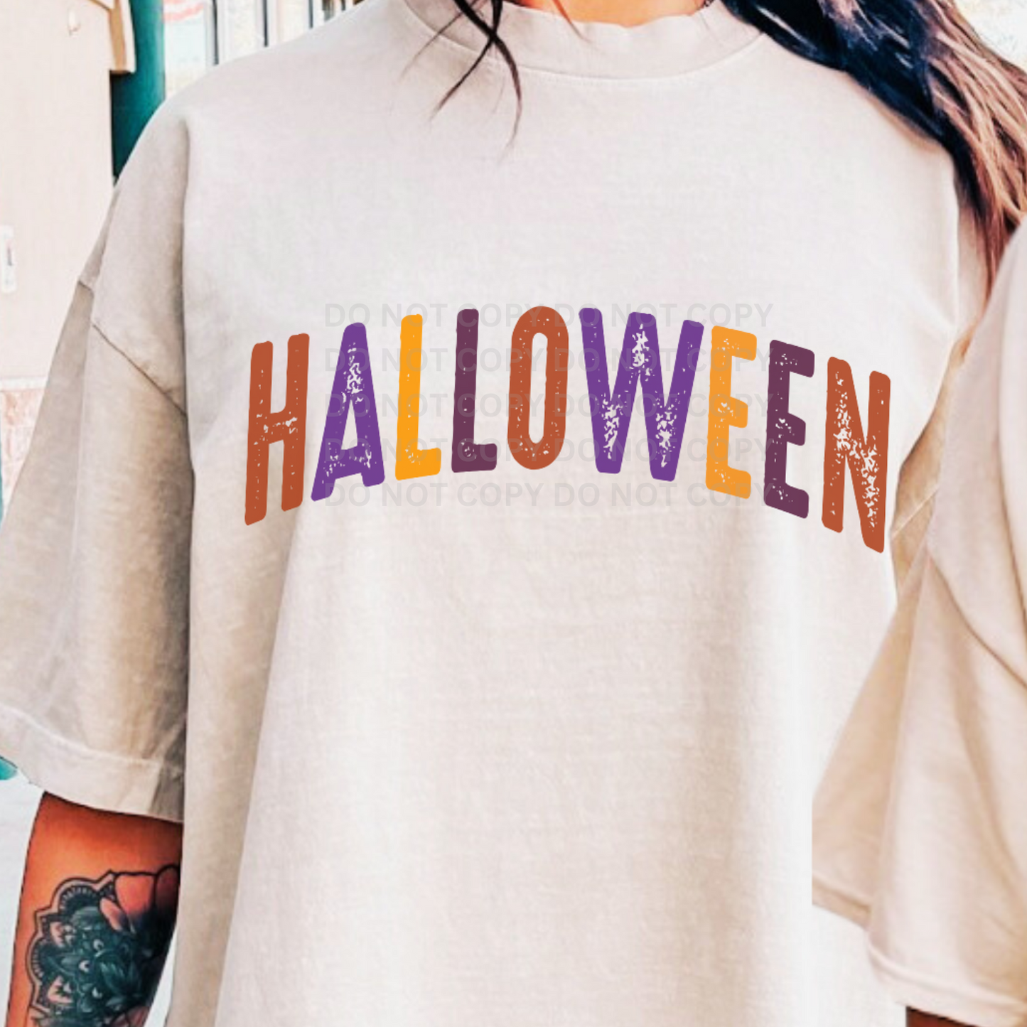 HALLOWEEN WORD DISTRESS - DTF TRANSFER