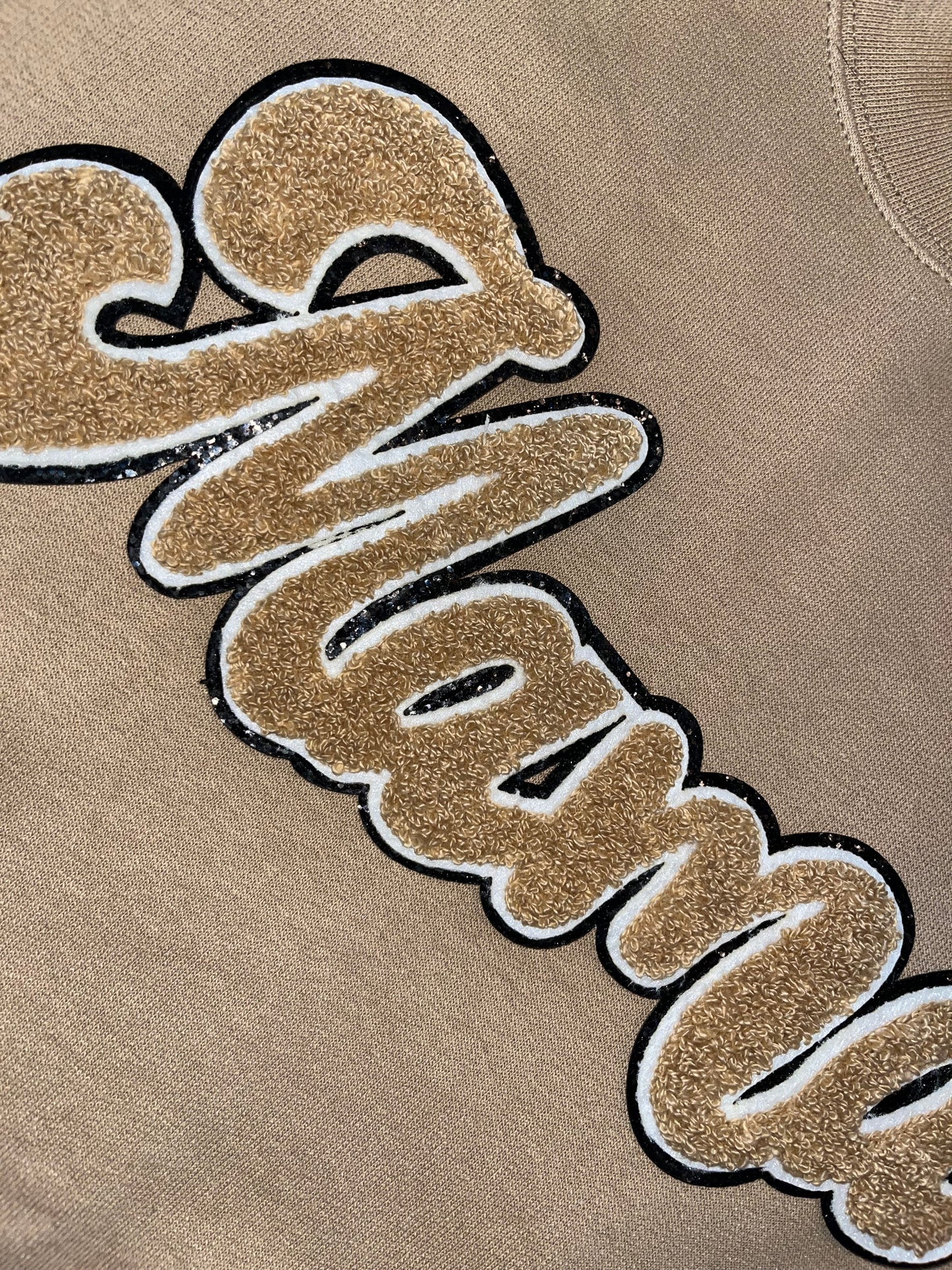 Tan Mama w/black - Chenille Patch